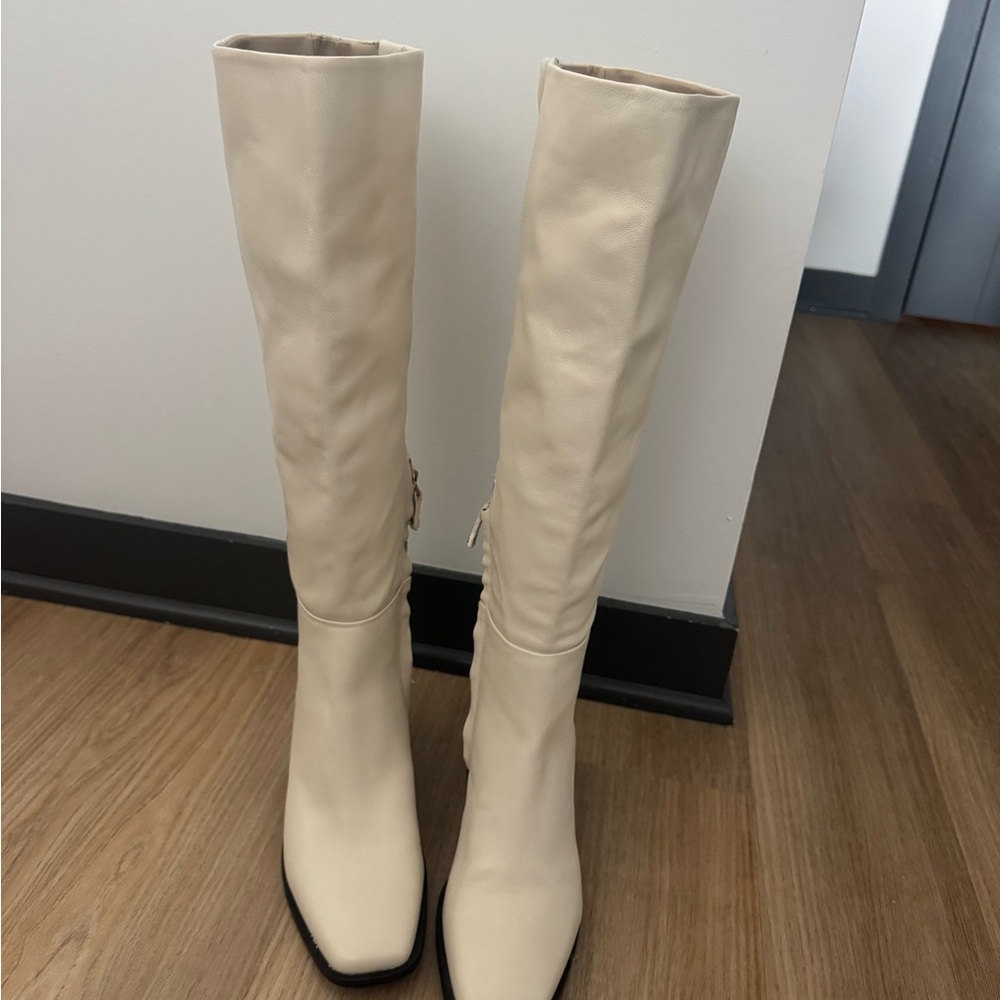 Sam Edelman Cream Heeled Boots